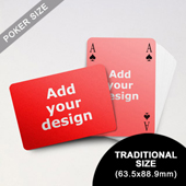 Simple Bridge Style Poker Size Custom Front and Landscape Back Playing Cards (63.5 x 88.9mm)