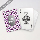 Monogram Pink Chevron Playing Cards