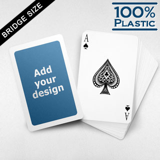 White Border Custom Plastic Bridge Cards