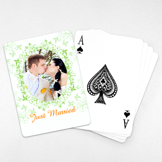 Wedding Photo Playing Cards – Refreshing Green