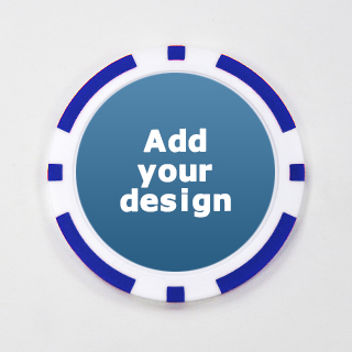 custom blue casino chip with image