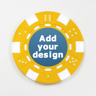 Custom Striped Dice Poker Chip In Yellow