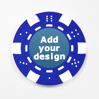 Personalized Blue Striped Dice Poker Chip