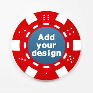 Red Striped Dice Poker Chip With Own Image