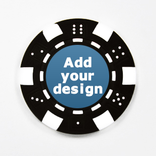 Custom Black Striped Poker Dice Chip