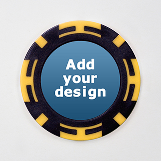 Custom Two Tone Yellow Poker Chip Clay Composite