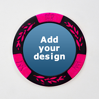 Custom Label Two Tone Dark Pink Casino Chip