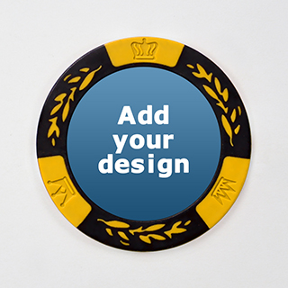 Custom Two Tone Yellow Poker Chip Clay Composite