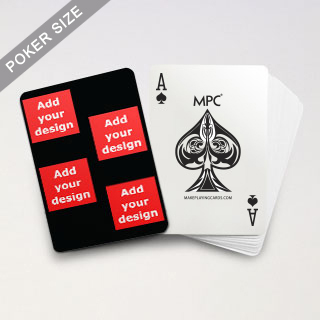 4 Photo Collage Black Back Custom MPC Poker Cards