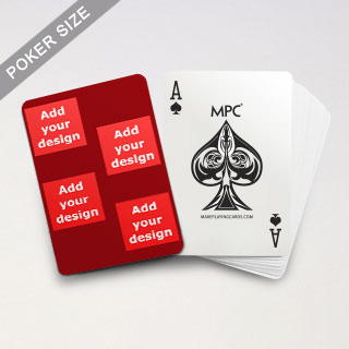 4 Photo Collage Red Back Custom MPC Poker Cards