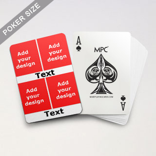 4 Photo & Text Collage White Back Custom MPC Poker Deck