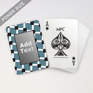 Custom Black Blue Initials Playing Cards